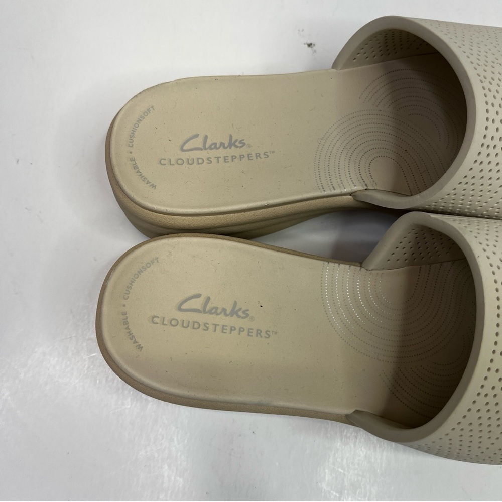 Clarks Cloudsteppers Drift Twist Slip-On Flat Sandals cream - 8 - Picture 7 of 9